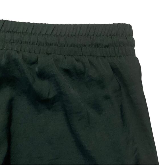 MELLODAY Forest Dark Green Satin Relaxed Jogger Track Pants Small High Waist - Picture 7 of 9